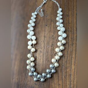 Tricolor Pearl twisted costume Necklace special ocassion